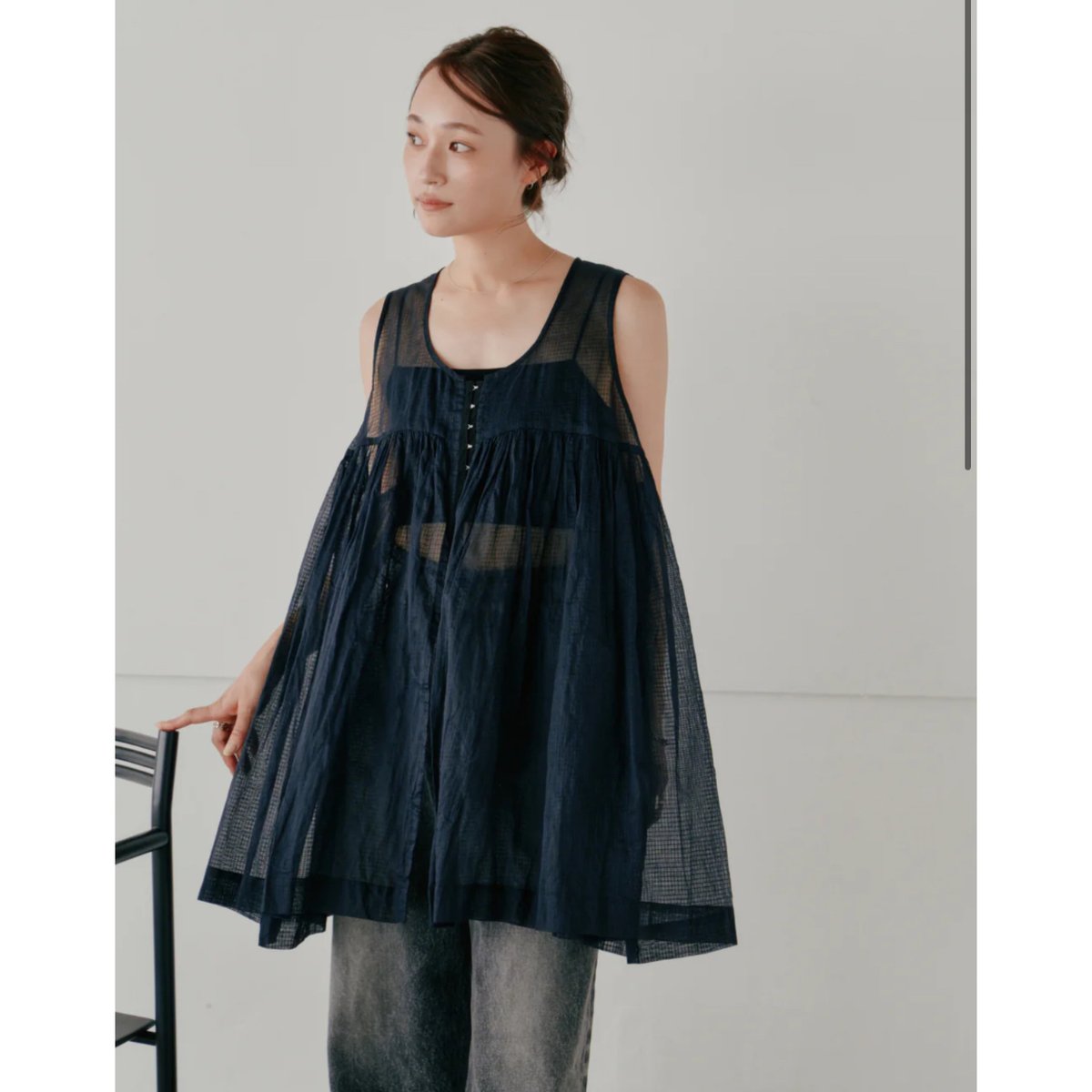 トップス hella sheer volume tops /black Hella】sheer volume tops | selectshop kusukusu