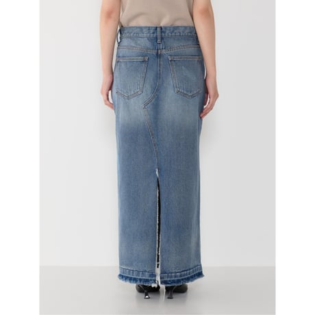【YENN】BACK SLIT MAXI SK DENIM
