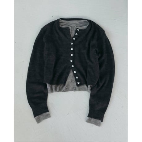 【anuke】Layered Crewneck Cardigan