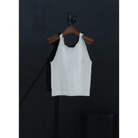 【Hella】crochet edging knit top　※納期2月中旬〜3月中旬