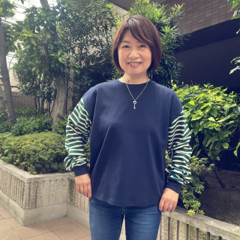 yori 2023ss フラットカラーティアードブラウス ネイビー