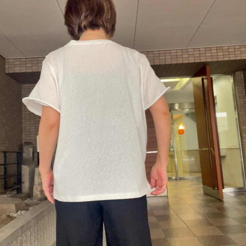 袖口変形トップス白 KOEISTORE カットソー レディース 春 夏 春夏 白 トップス t