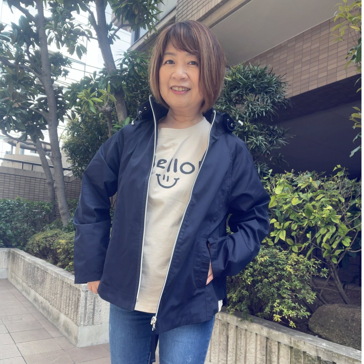 フードつきショートジャケット（ネイビーのみ） | Midum ミドゥム