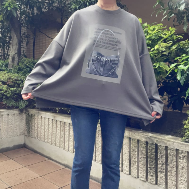 バック柄つきボンディングトップス（グレーのみ） | Midum ミドゥム