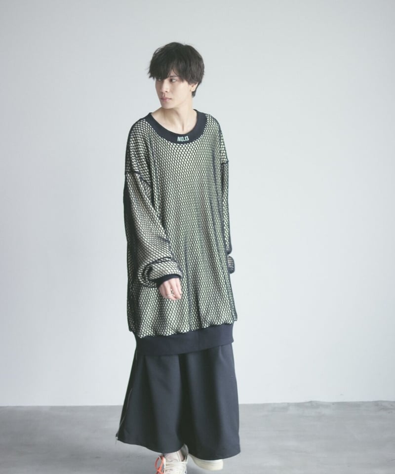 0658 No.13 mesh layered thermal knit