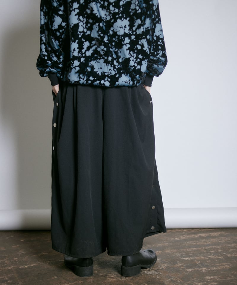 Side snap HAKAMA pants /Black | 0658