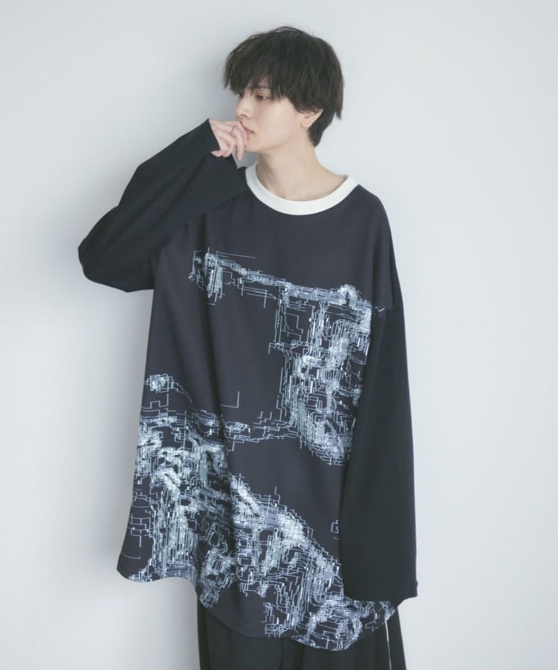 【完売品】0658 黒ロングシャツ