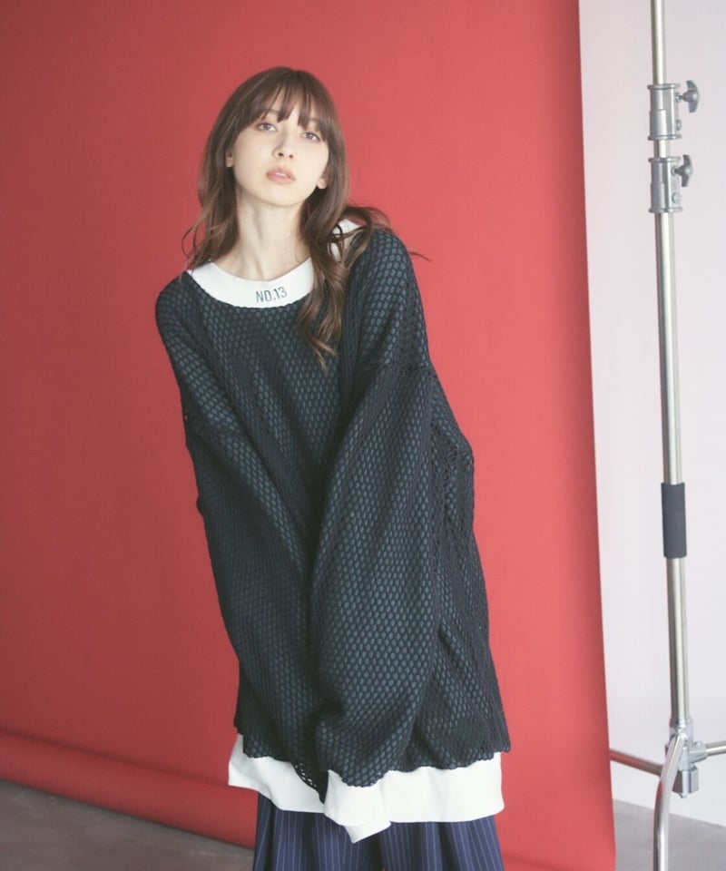 No.13 mesh layered thermal knit / 3color | 0658