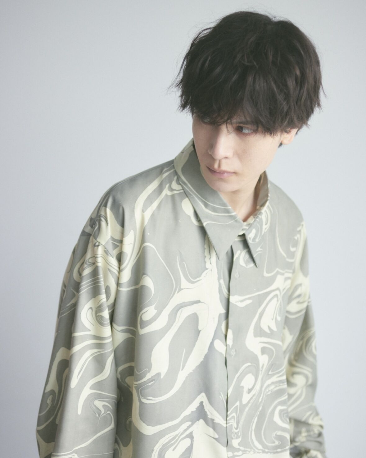 malvarzboraymi様 染Dullness marble shirt | 0658