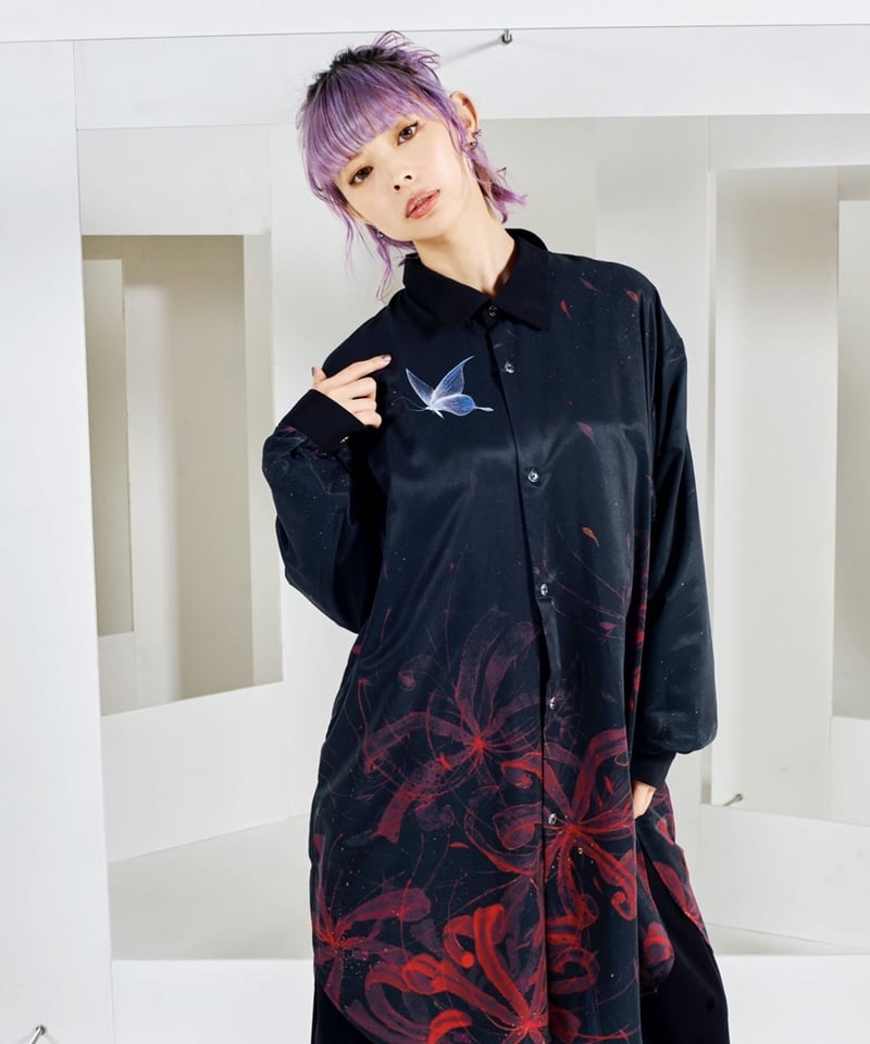 painted long shirts 0658 0658 「沈み、蘇まる時」Art print shirt