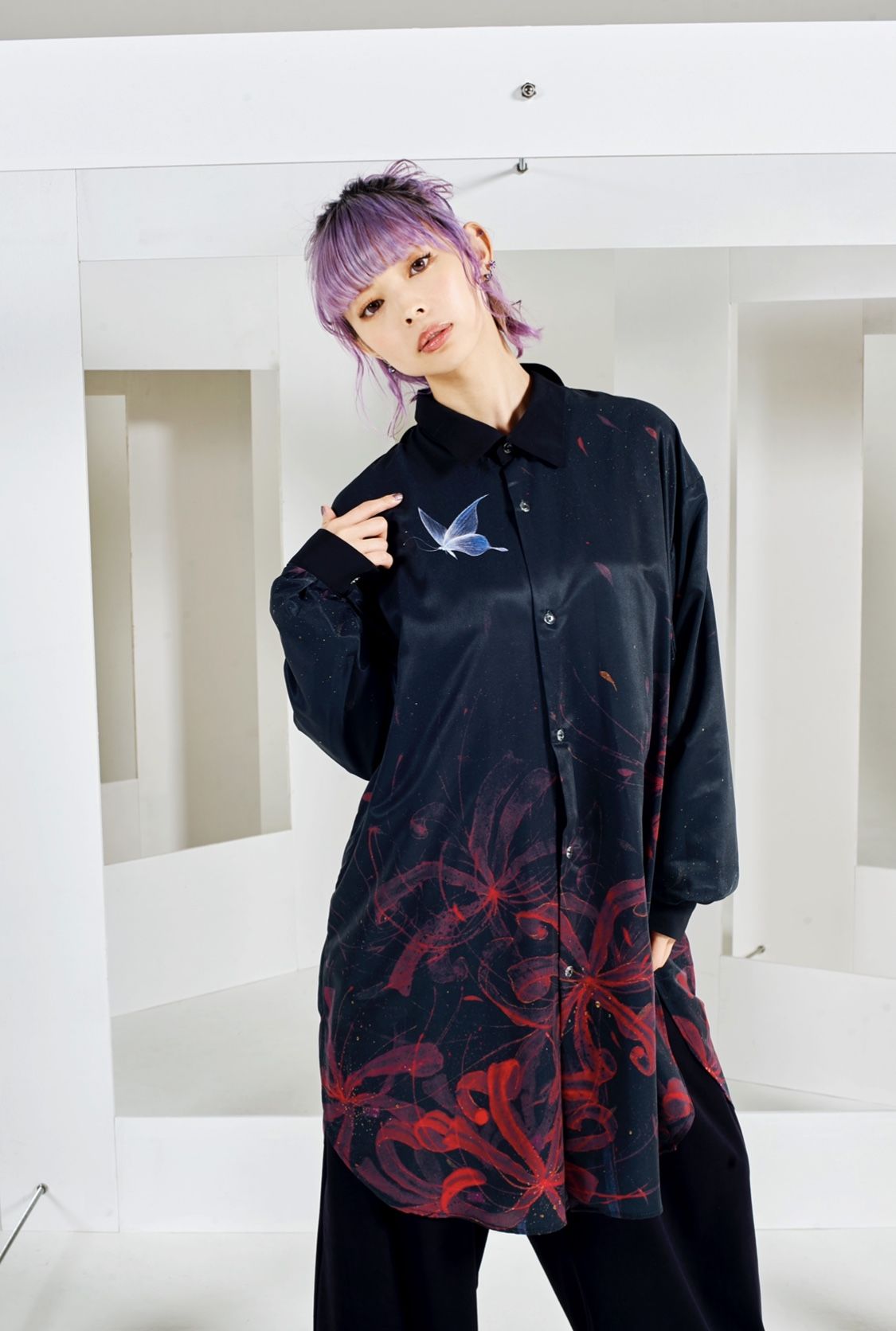 彼岸花 long shirt [Archive dead stock] | 0658