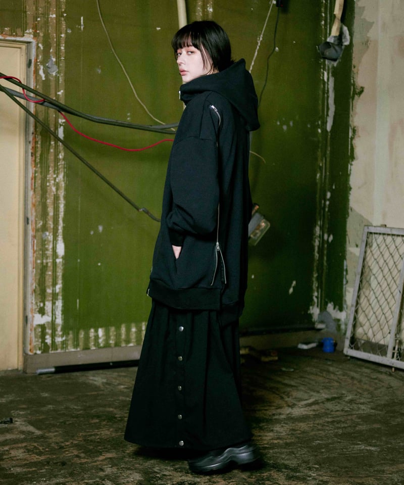 Side snap HAKAMA pants /Black | 0658
