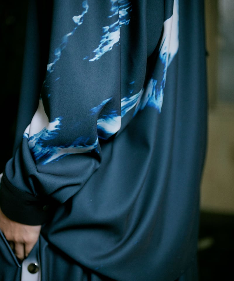 Stony paint open collar shirt / Onyx | 0658 Stony paint open collar shirt / Onyx | 0658