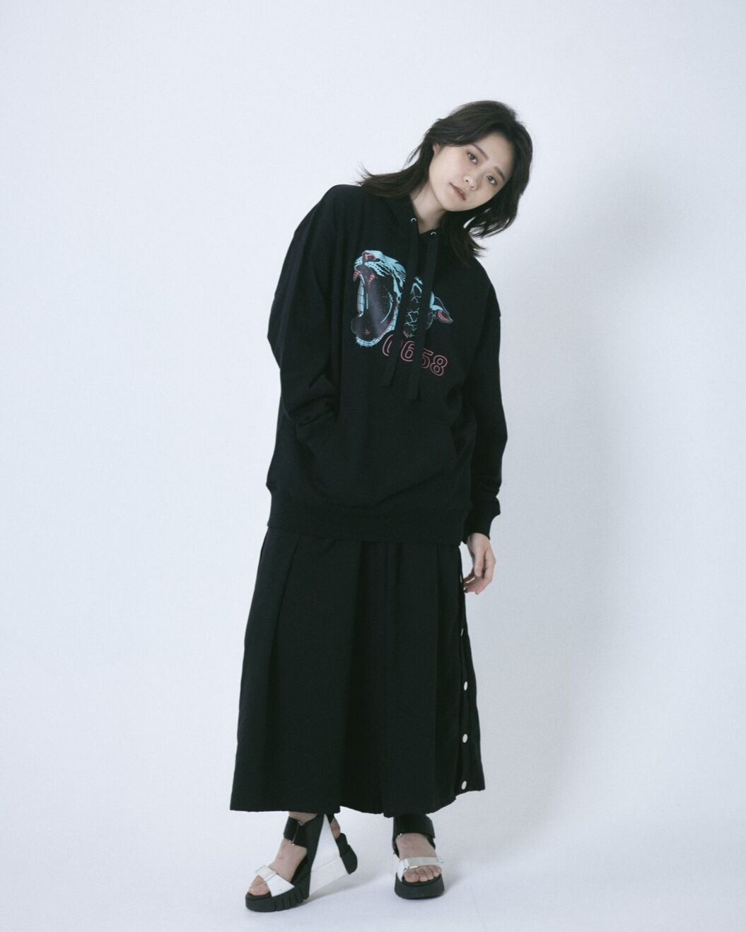 3D-Tiger BiG hoodie / Black [ゼロロク] | 0658