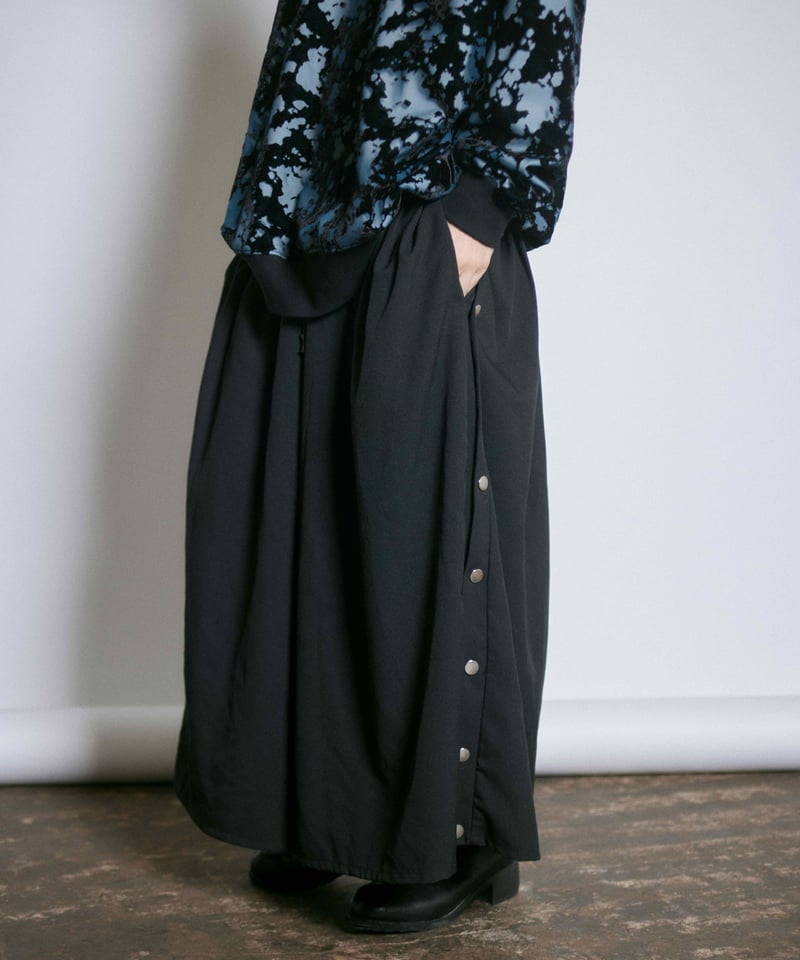 Side snap HAKAMA pants /Black | 0658 