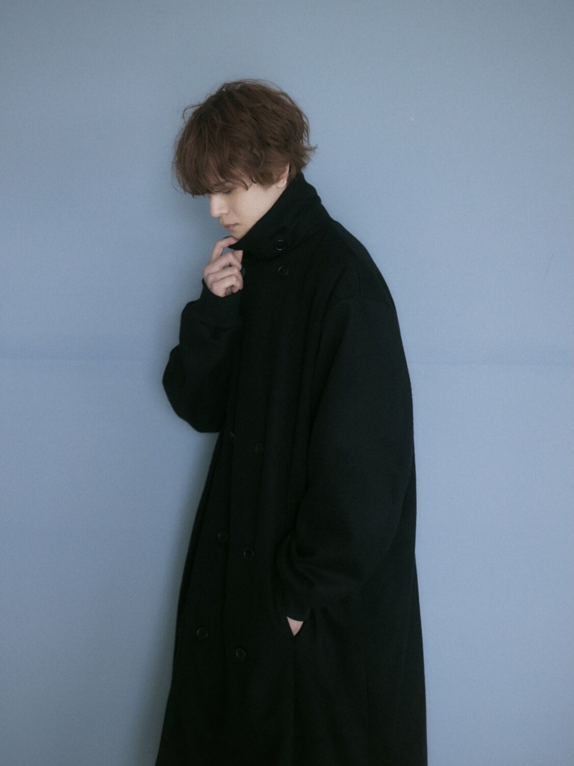 Black melton double coat | 0658 Black melton double coat | 0658