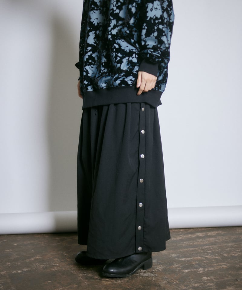 Side snap HAKAMA pants /Black | 0658