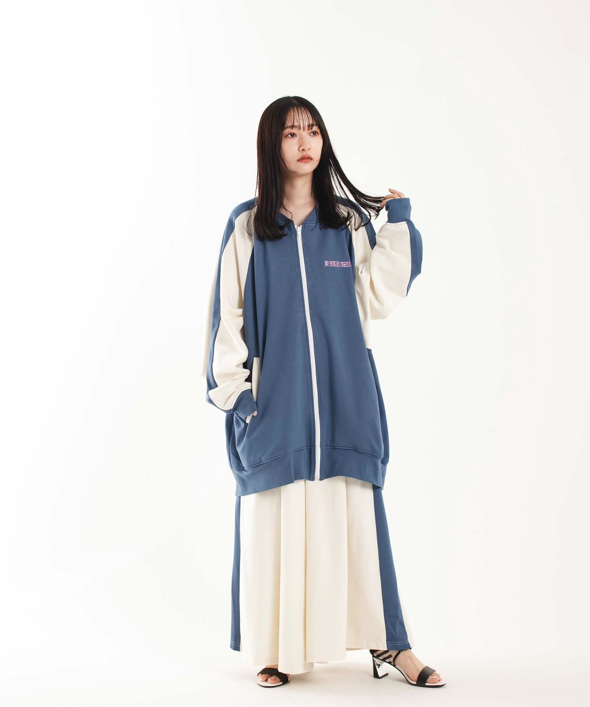 FANTASY】Jersey hakama pants / White & Blue | 0658 FANTASY】Jersey hakama pants / White & Blue | 0658