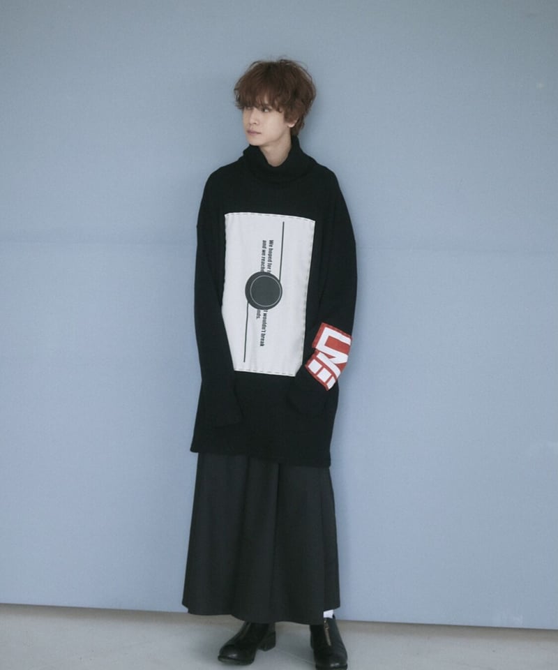 CYNICAL ビッグシルエット裏起毛トップス　黒　3点セット モールス”ビッグシルエット刺繍スウェット（ブラック