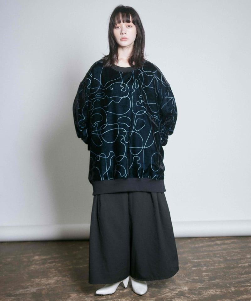 Side snap HAKAMA pants /Black | 0658