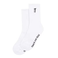 TENANT®: T Logo Socks "White & Grey"