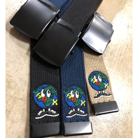 JHAKX Belt "We Live Here"  Black, Sand & Navy