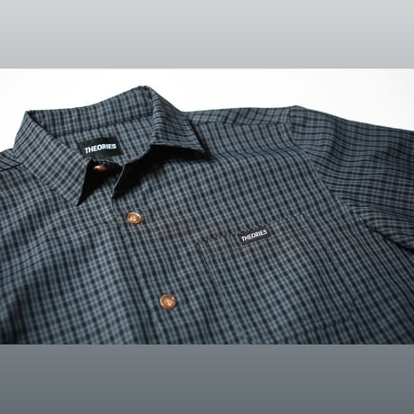THEORIES AVIGNON Flannel Button Up Azure Blue