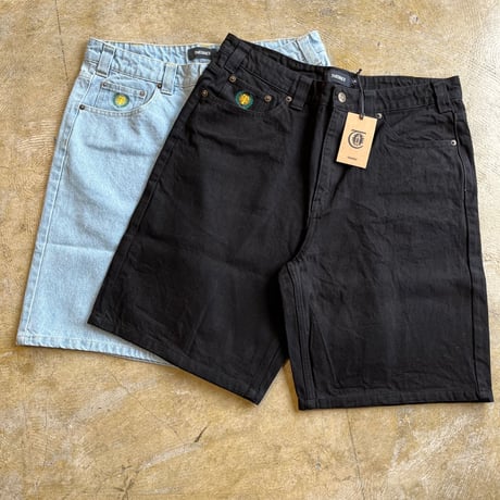 THEORIES  "Plaza Jeans Shorts"  Washed Blue / Black