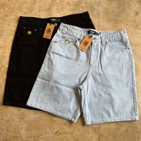 THEORIES  "Plaza Jeans Shorts"  Washed Blue / Black