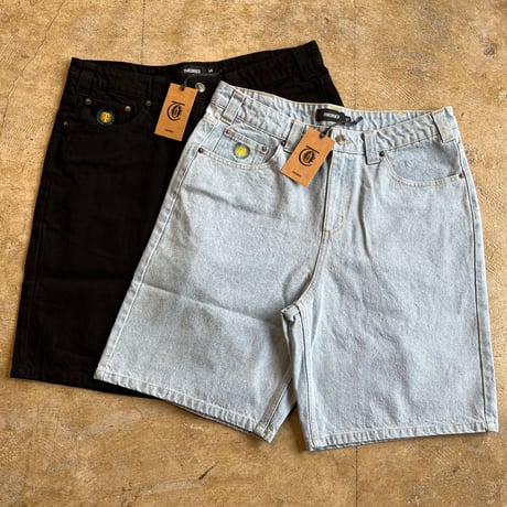 THEORIES  "Plaza Jeans Shorts"  Washed Blue / Black