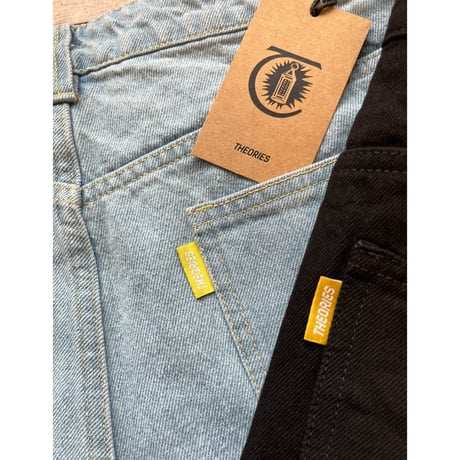 THEORIES  "Plaza Jeans Shorts"  Washed Blue / Black
