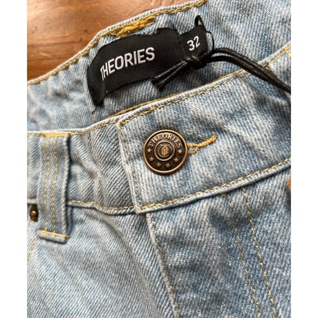 THEORIES  "Plaza Jeans Shorts"  Washed Blue / Black