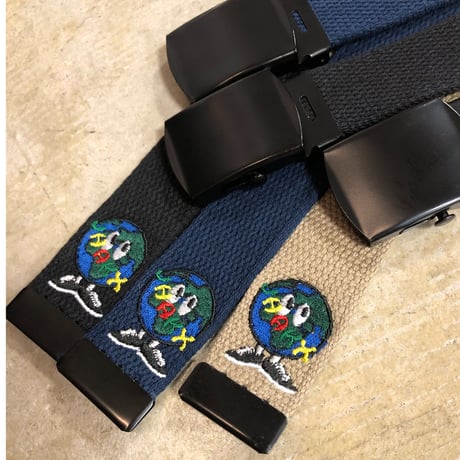 JHAKX Belt "We Live Here"  Black, Sand & Navy