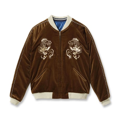 テーラー東洋　TT15792-138 別珍スーベニアジャケット　“WHITE DRAGON” × “BLACK EAGLE”