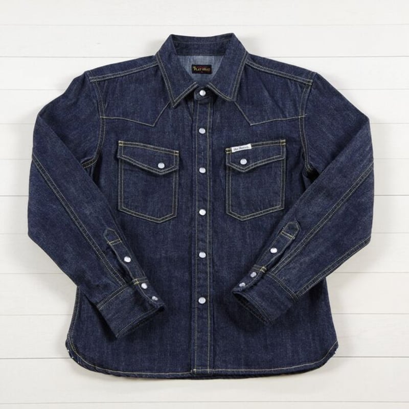 FLAT HEAD 長袖デニムウェスタンシャツ SILK BLEND DENIM SHIRTS