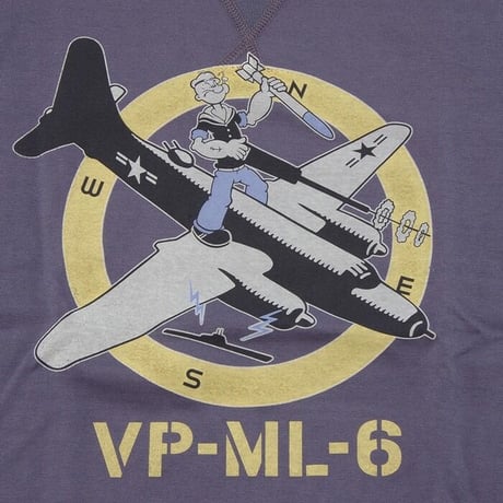 トイズマッコイ TOYS McCOY ポパイ 半袖 ミリタリー Tシャツ MILITARY TEE POPEYE "NAVY VP-ML-6" TMC2037