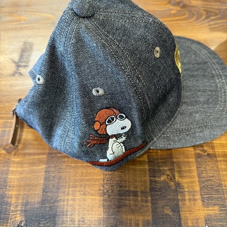 TOYS McCOY 10oz BLACK DENIM CAP SNOOPY " 福 " TMA2501