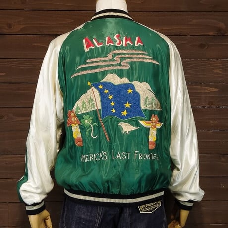 テーラー東洋　スカジャン　“ALASKAN FLAG × ALASKAN HUSKY”　TT15173 　145グリーン
