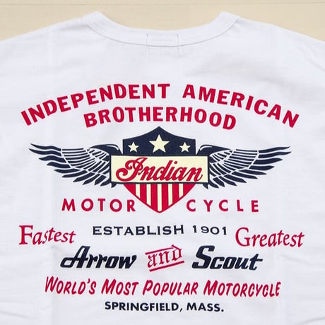 インディアンモーターサイクル INDIAN MOTORCYCLE 半袖　Tシャツ　S/S T-SHIRT "ARROW ＆ SCOUT"　IM78520 東洋エンタープライズ