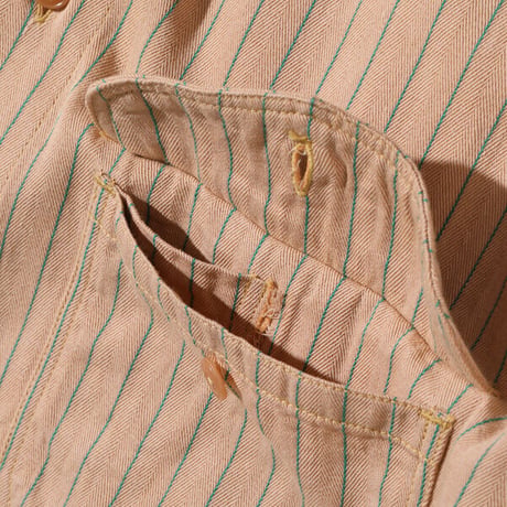 SUGAR CANE　シュガーケーン　COKE STRIPE WORK SHIRT (LONG SLEEVE)　コークストライプ　ワークシャツ　SC28652　Ｍサイズ