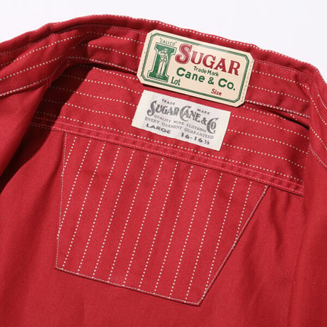 SUGAR CANE "FICTION ROMANCE"  シュガーケーン 8.5oz. RED WABASH STRIPE WORK SHIRT  ウォバッシュトライプワークシャツ　SC28340