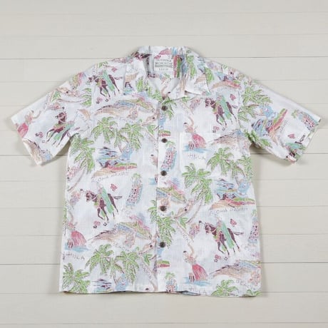 サンサーフ SLUBYARN S/S OPEN SHIRT "PA'U RIDER"　SS37263　Lサイズ