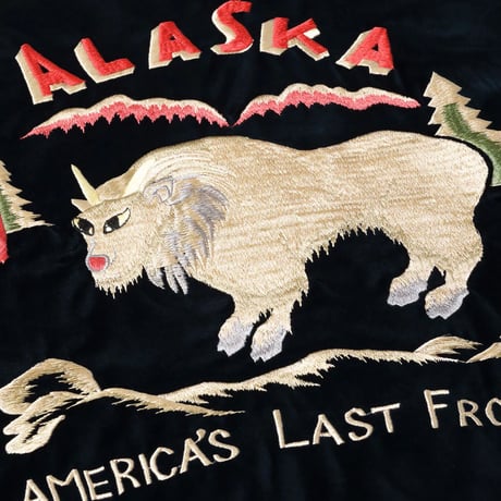 テーラー東洋　別珍スーベニアジャケット　“MOUNTAIN GOAT” × “ALASKAN FLAG”  TT15544-128　Lサイズ