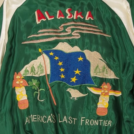 テーラー東洋　スカジャン　“ALASKAN FLAG × ALASKAN HUSKY”　TT15173 　145グリーン