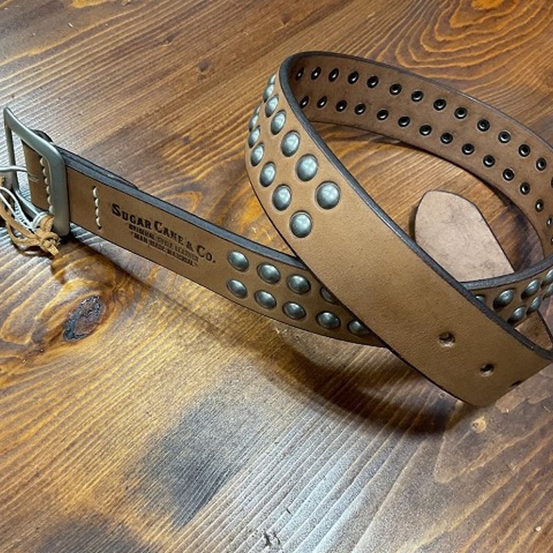 シュガーケーン スタッズレザーベルト SC02322 ブラウン/32 | 一国