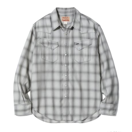 シュガーケーン　SC29688 / OMBRE CHECK WESTERN SHIRT　GRAY/Mサイズ