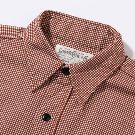 SUGAR CANE "FICTION ROMANCE"  シュガーケーン"フィクションロマンス"　6oz. HOUND TOOTH PRINT WORK SHIRTS　SC28847  Lサイズ