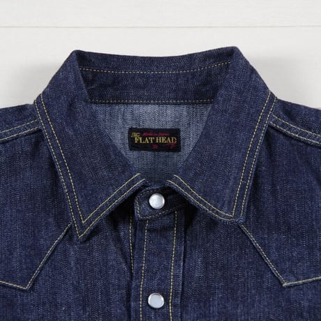 FLAT HEAD 長袖デニムウェスタンシャツ SILK BLEND DENIM SHIRTS 10oz MK-DS101