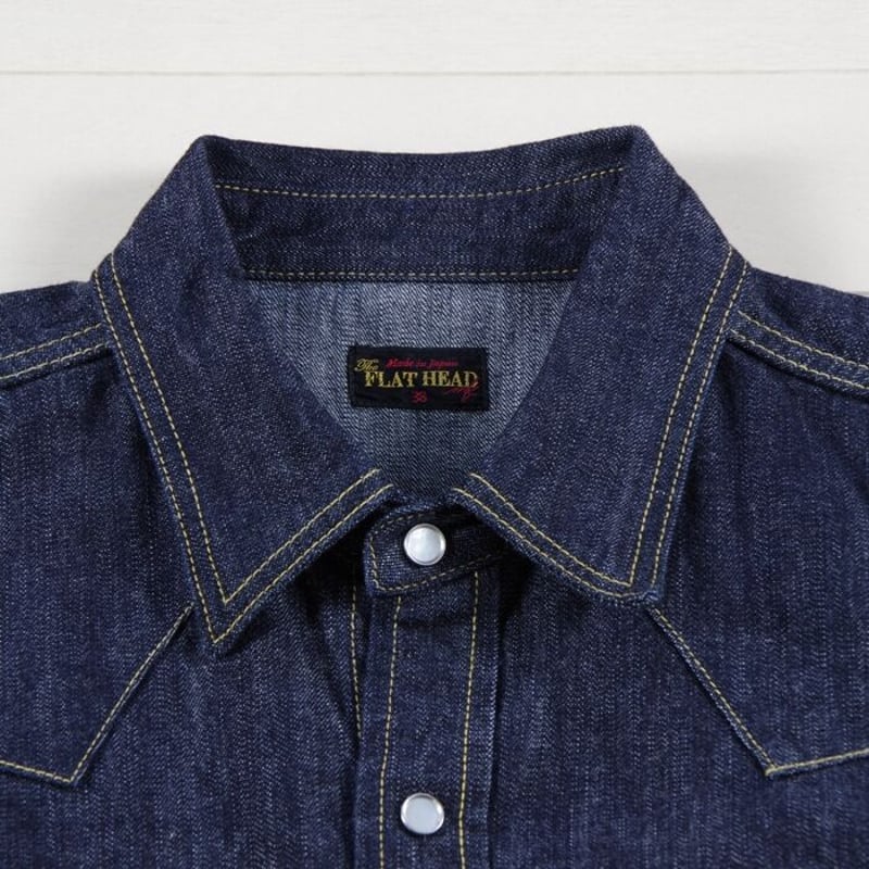 FLAT HEAD 長袖デニムウェスタンシャツ SILK BLEND DENIM SHIRTS
