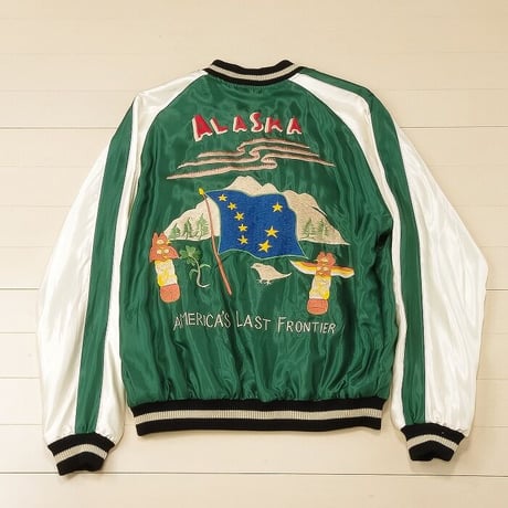 テーラー東洋　スカジャン　“ALASKAN FLAG × ALASKAN HUSKY”　TT15173 　145グリーン
